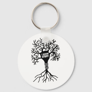 I Know Stuff Neuron Silhouette Key Ring