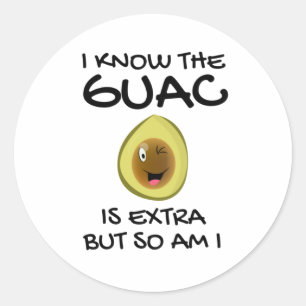 I Know The Guac Is Extra But So Am I     Classic Round Sticker