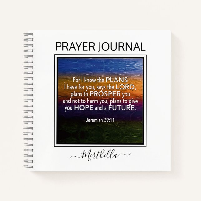 I KNOW THE PLANS Jeremiah 29 Prayer Journal (Front)