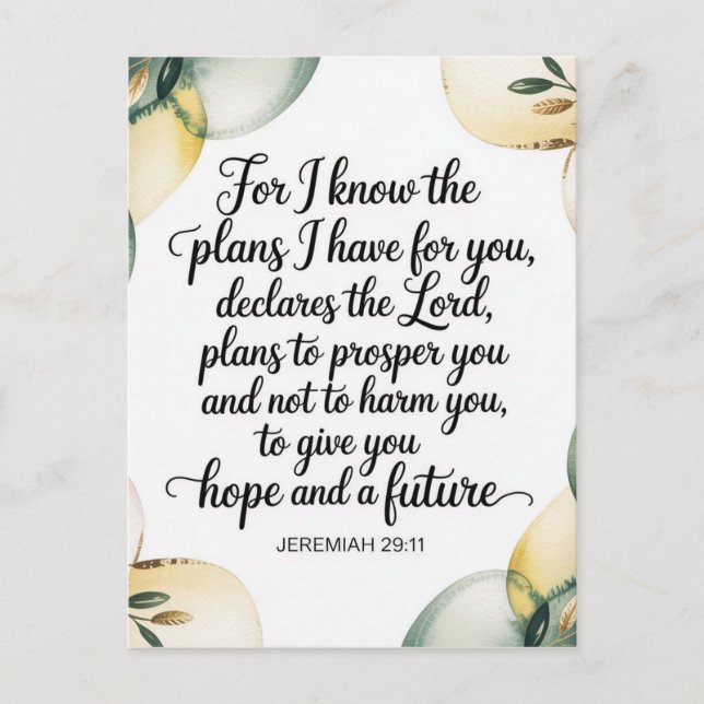 I Know the Plans Postcard (Front)
