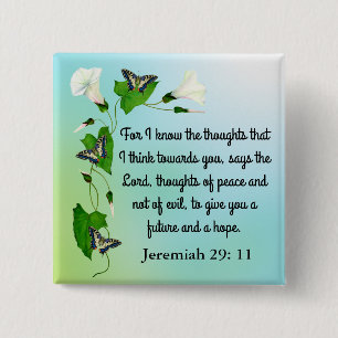  I know the thoughts that I think Bible Verse 15 Cm Square Badge