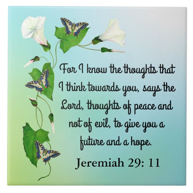  I know the thoughts that I think Bible Verse Ceramic Tile (Front)