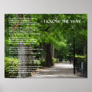 I KNOW THE WAY POEM POSTER