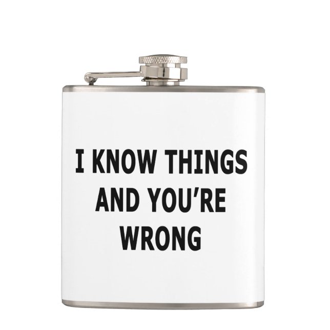 I Know Things Hip Flask (Front)