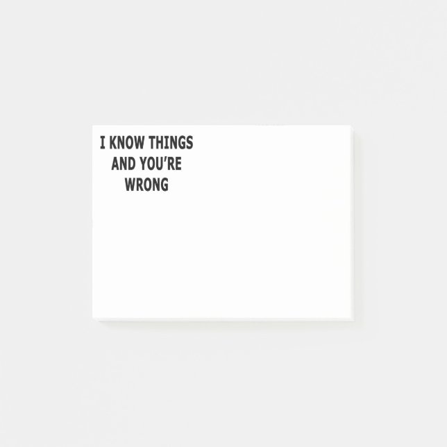 I Know Things Post-it Notes (Front)