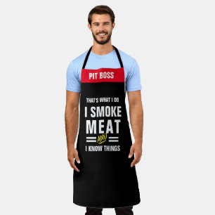 I Know Things Smoke Meat Apron, Funny Saying Grill Apron