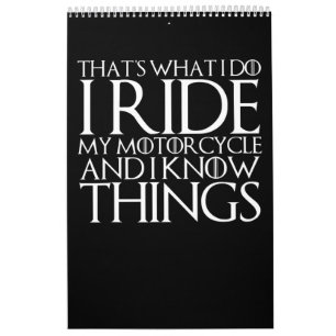 I Know What I Ride Gift For Motorbike Lovers Calendar