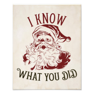 I know what You did Vintage Chistmas Photo Print