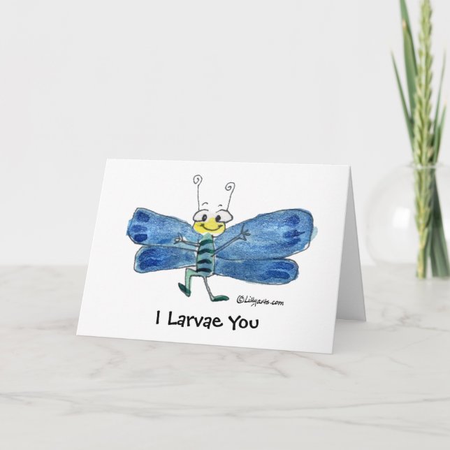 I Larvae You So MUSH Butterfly Valentines Card (Front)