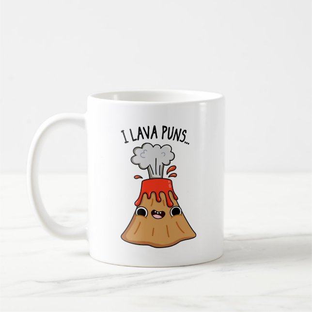 I Lava Puns Funny Geology Volcano Pun  Coffee Mug (Left)