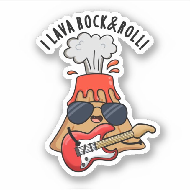 I Lava Rock And Roll Funny Volcano Pun  (Front)