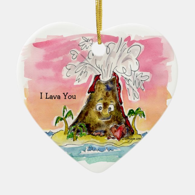 I Lava You Ceramic Tree Decoration (Front)