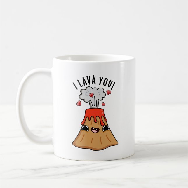 I Lava You Funny Volcano Pun  Coffee Mug (Left)