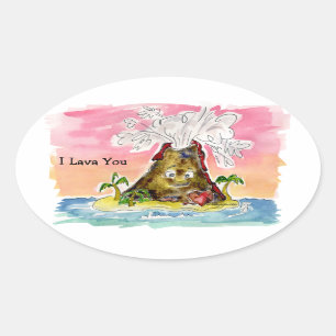 I Lava You Oval Sticker
