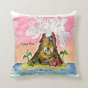 I Lava You Volcano Throw Pillow