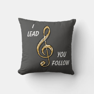 I Lead You Follow Clef Classroom Music Teacher Cushion