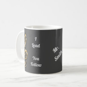 I Lead You Follow Music Leader Gold Clef Conductor Coffee Mug