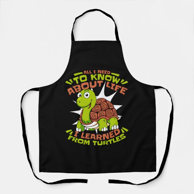 I Learned From Turtles Tortoise Painted Lover Apron (Front)