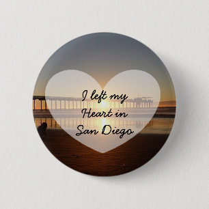 I Left my Heart in San Diego California Button