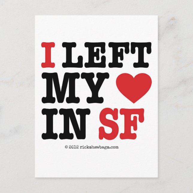 I Left My Heart Postcard (Front)