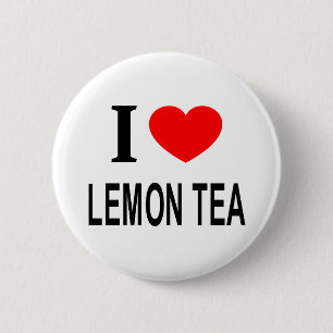 I ❤️ LEMON TEA I LOVE LEMON TEA I HEART LEMON TEA 6 CM ROUND BADGE