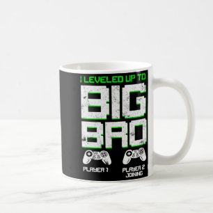 I Leveled Up To Big Bro Kids Gamer New Brother Coffee Mug