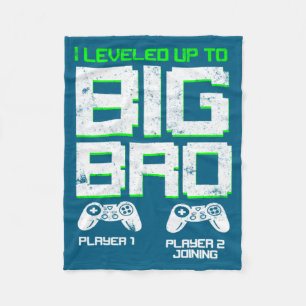 I Leveled Up To Big Bro Kids Gamer New Brother Fleece Blanket