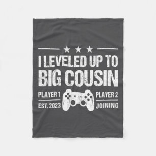 I Leveled Up To Big Cousin Est 2023 New Cousin _1 Fleece Blanket