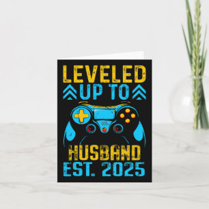 I Leveled Up To Husband Est 2025 Just Married Bach Card