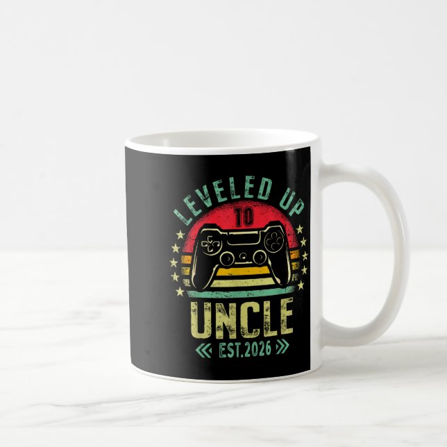 I Leveled Up To Uncle 2026 Promoted To Uncle Level Coffee Mug (Right)