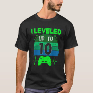 I Levelled up to 10th Birthday Gift Video Game 10 T-Shirt