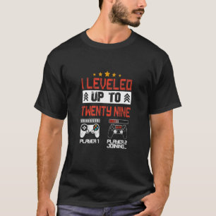 I Levelled Up To 29 Retro Birthday Gamer Boy Mens T-Shirt