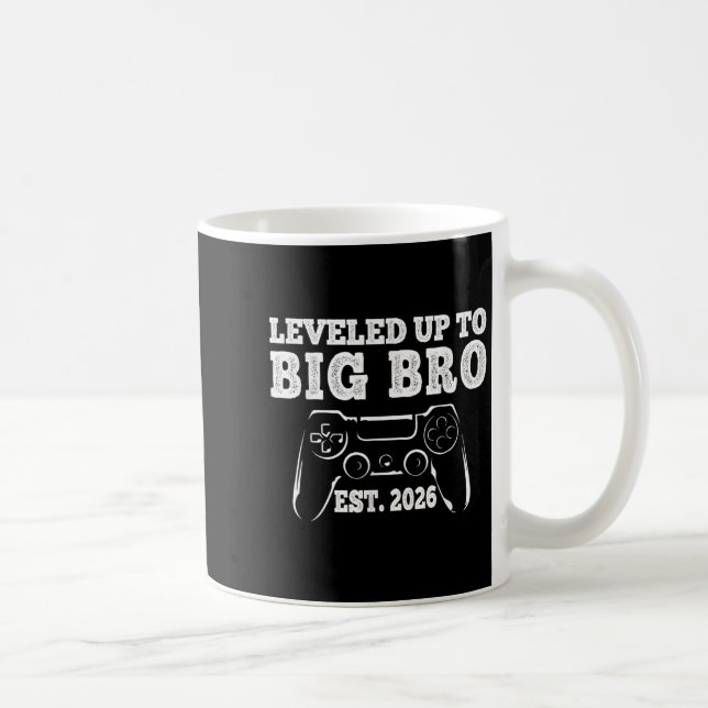 I Levelled Up To Big Bro 2026 Promoted To Big Brot Coffee Mug (Right)