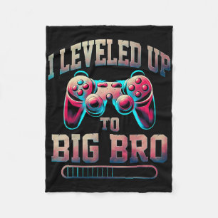 I Levelled Up To Big Bro Funny Gamer Big Brother Fleece Blanket