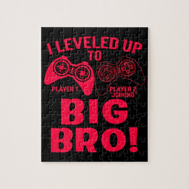 I Levelled Up To Big Bro Red and Black Jigsaw Puzzle (Vertical)