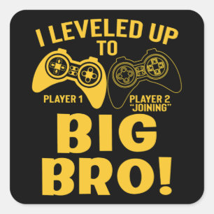 I Levelled Up To Big Bro Square Sticker