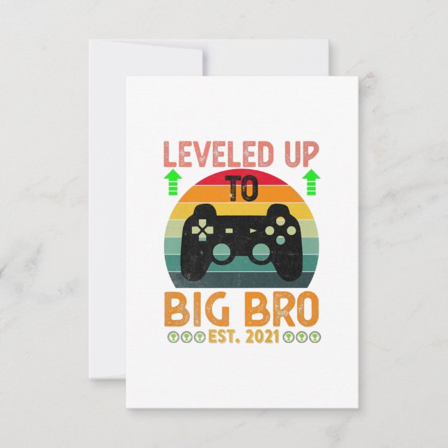 I Levelled Up To Big Brother 2021 Gamer Gift RSVP Card (Front)