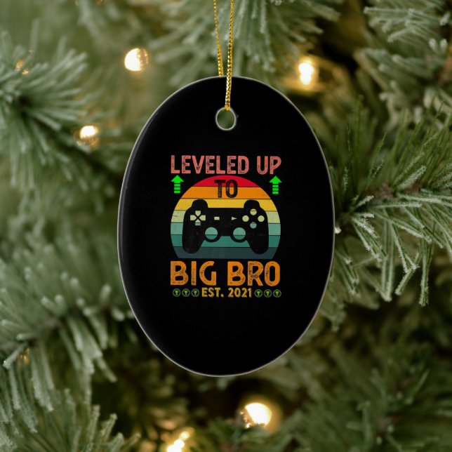 I Levelled Up To Big Brother Est2021 Promoted Ceramic Ornament (Tree)