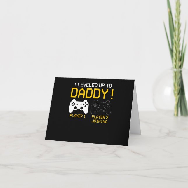 I Levelled Up To Daddy T-shirt New Gamer Dad Gifts Invitation (Front)