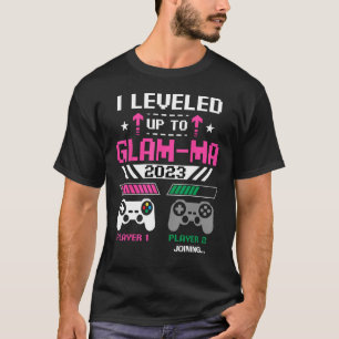 I Levelled Up To Glam ma 2023 Gamer  Matching Fami T-Shirt