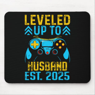 I Levelled Up To Husband Est 2025 Just Married Bac Mouse Pad