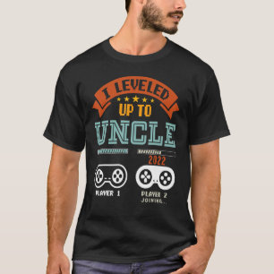 I Levelled Up To Uncle 2022 Vintage Pregnancy Anno T-Shirt