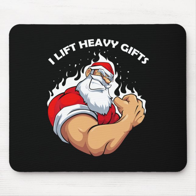I Lift Heavy S Christmas Cool Santa Bodybuilding W Mouse Pad (Front)