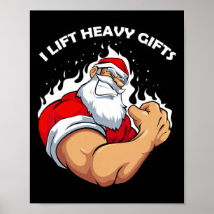 I Lift Heavy S Christmas Cool Santa Bodybuilding W Poster