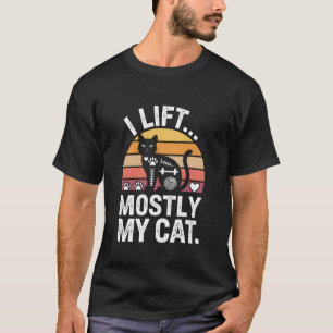 I Lift Mostly My Cat Funny Workout Cat Lover Long  T-Shirt