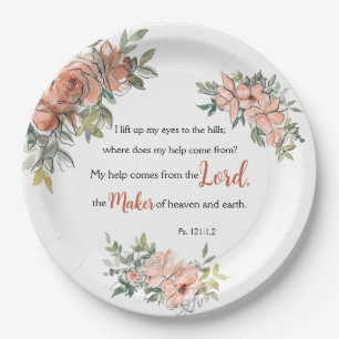 “I Lift Up My Eyes” Bible Verse Paper Plate