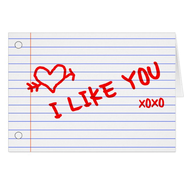 i likd you : notebook paper (Front Horizontal)