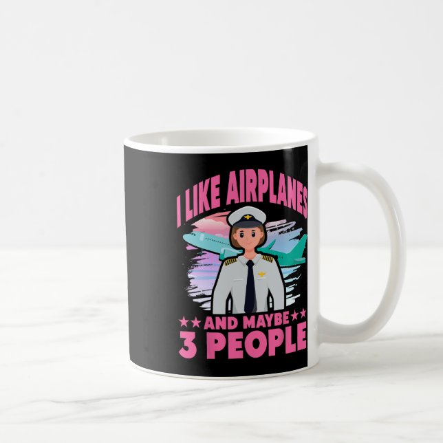 I Like Aeroplanes And Maybe 3 People  Coffee Mug (Right)