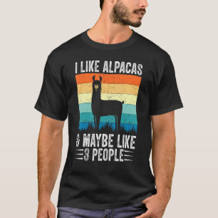 I Like Alpacas And Maybe Like 3 People Alpaca Retr T-Shirt