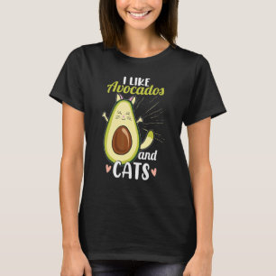 I Like Avocados And Cats  Cat Pet Avocado T-Shirt
